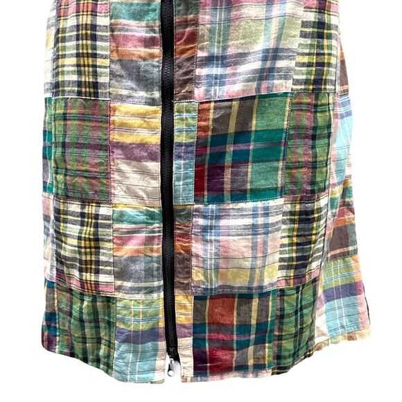 𝅺morrissey Y? Patchwork Zip Front Plaid Mini Skirt Sz 14 - Picture 2 of 14